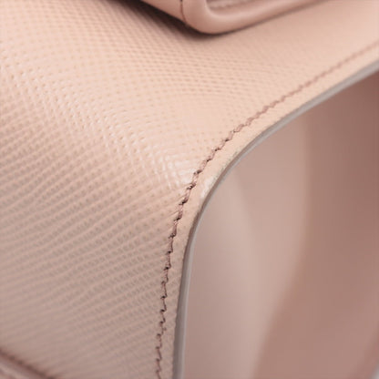 Second hand Prada Monochrome Saffiano Leather Tote Handbag Beige Pink - Tabita Bags