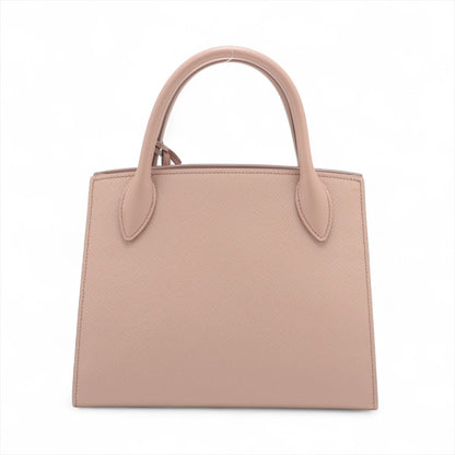 Second hand Prada Monochrome Saffiano Leather Tote Handbag Beige Pink - Tabita Bags