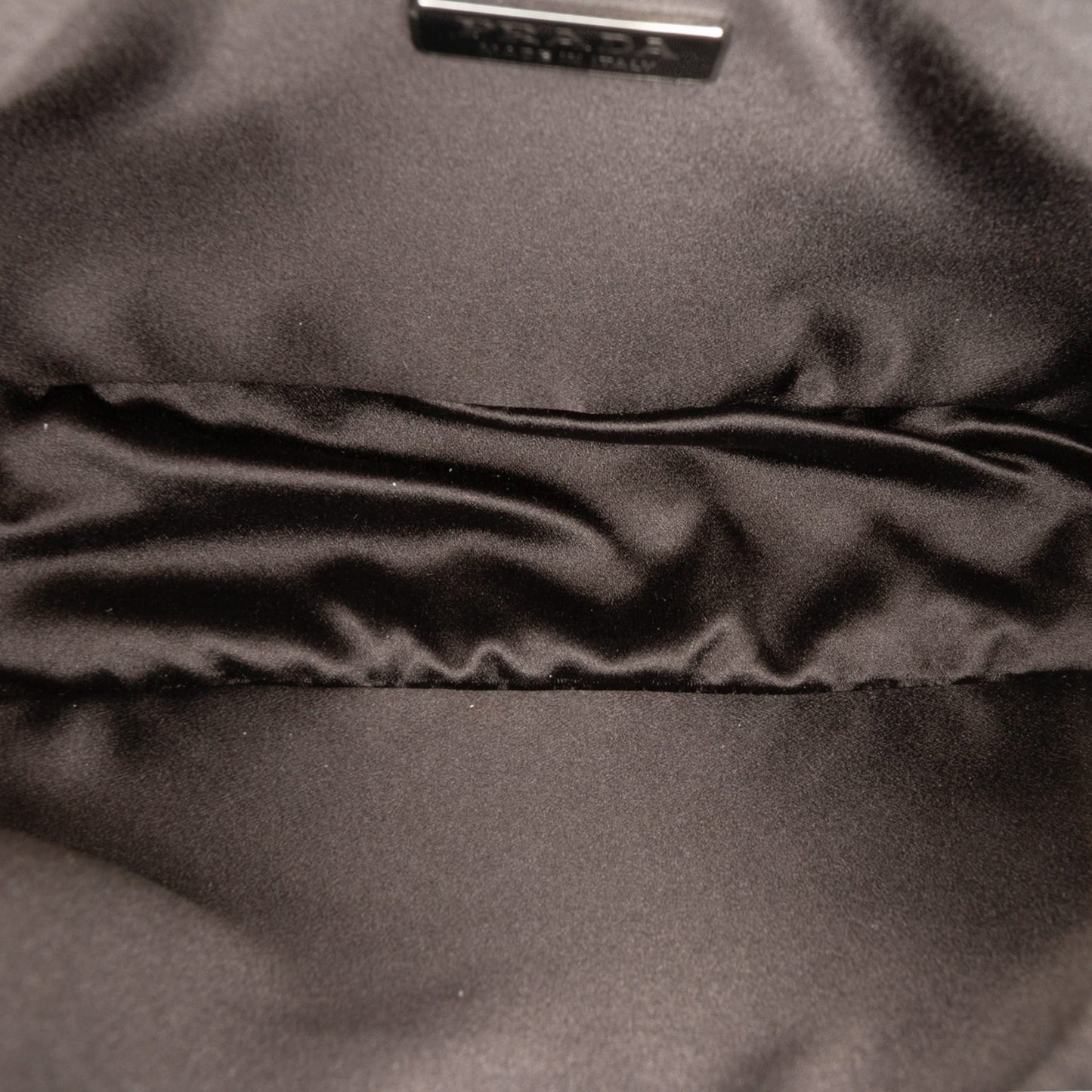 Second hand Prada Re - Edition 2000 Satin & Crystal Pouch Crossbody Black - Tabita Bags