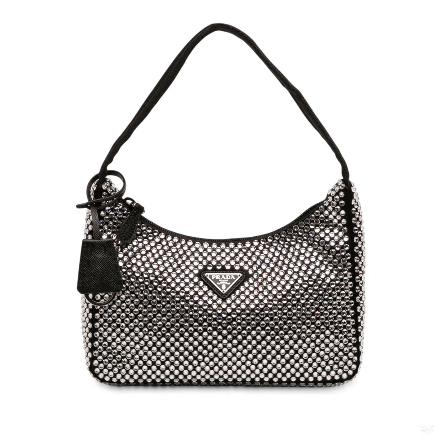 Second hand Prada Re - Edition 2000 Satin & Crystal Pouch Crossbody Black - Tabita Bags