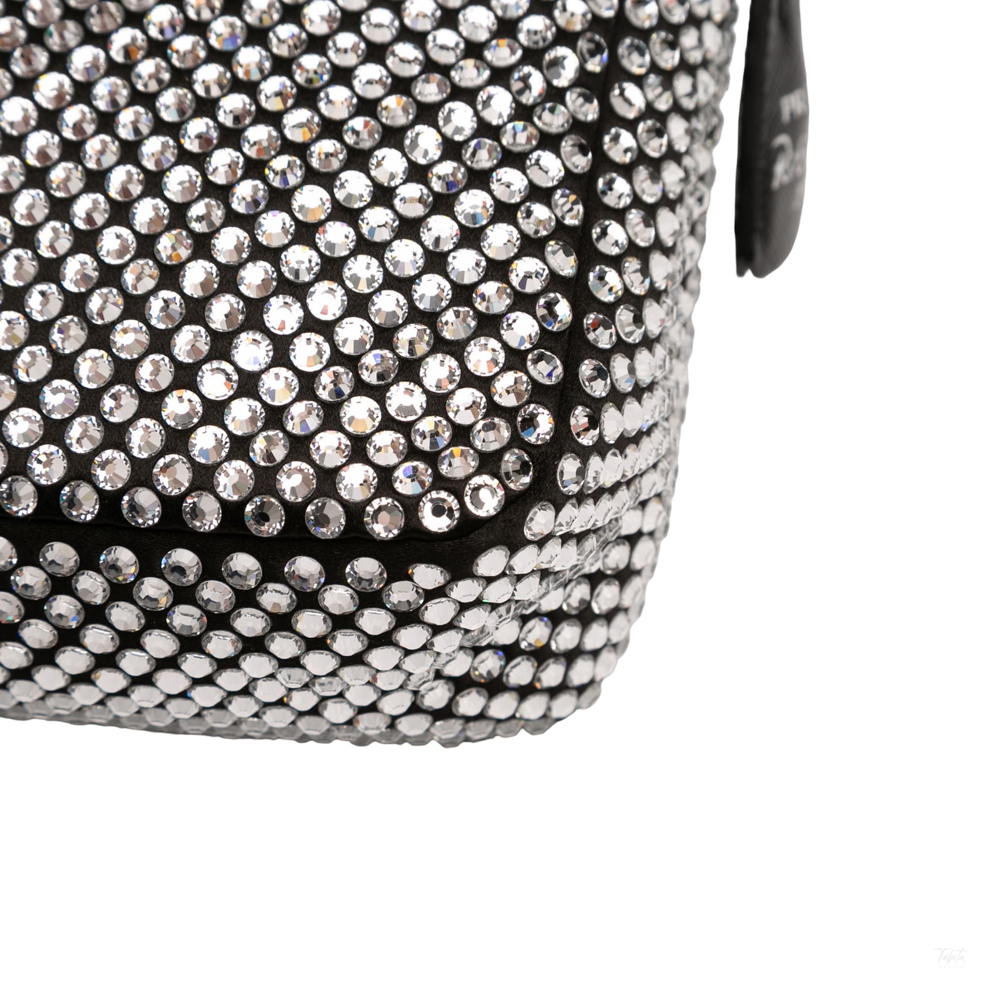 Second hand Prada Re - Edition 2000 Satin & Crystal Pouch Crossbody Black - Tabita Bags