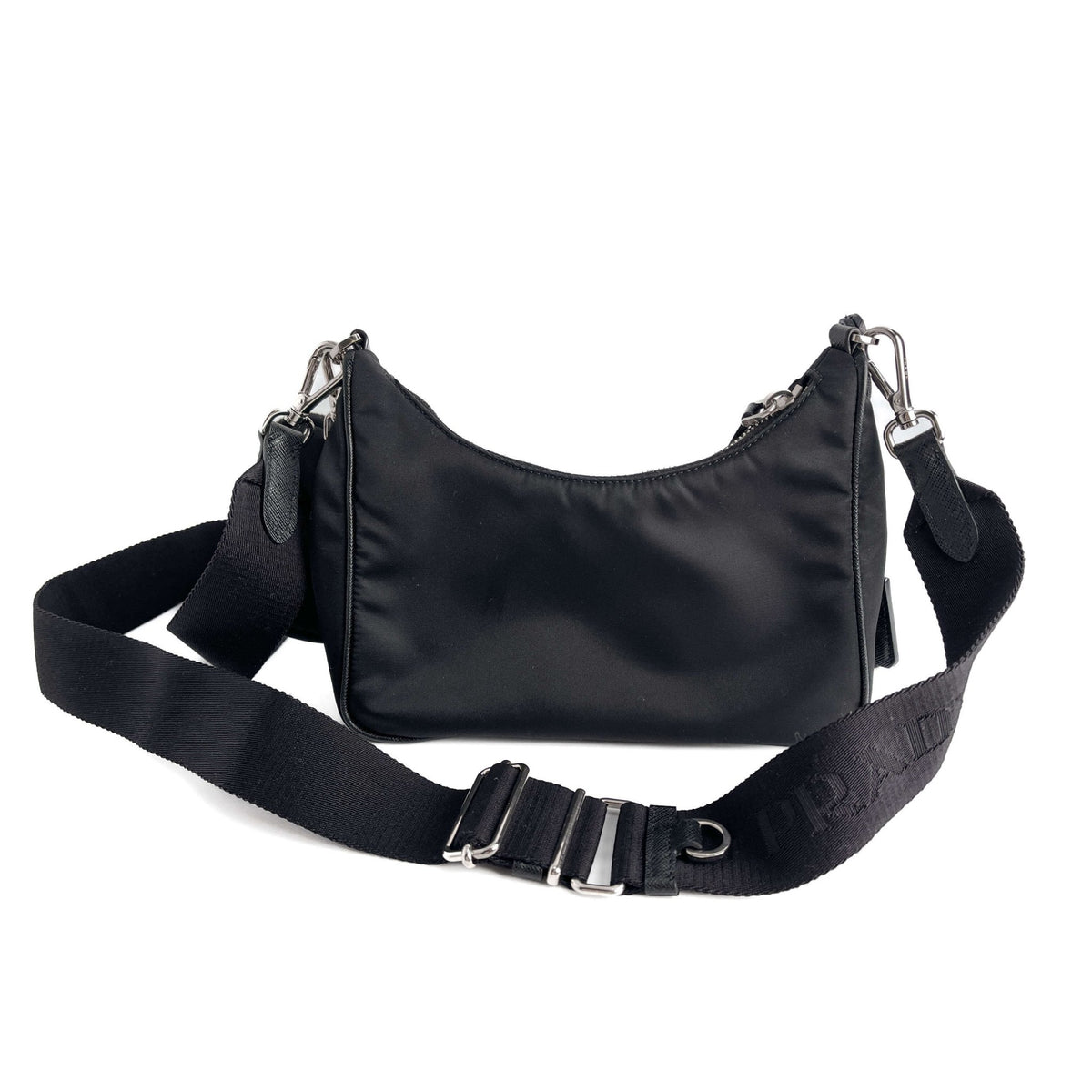 Second hand Prada Re - Edition 2005 Econyl Nylon 2 - Ways Pouch Crossbody Black - Tabita Bags
