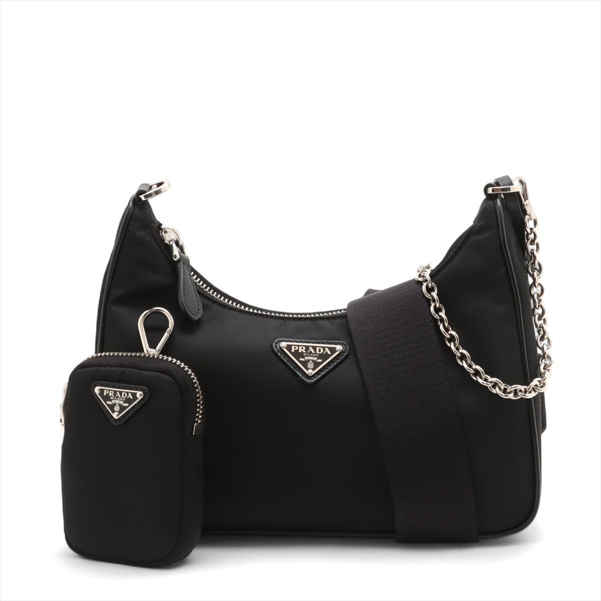 Second hand Prada Re-Edition 2005 Econyl Nylon Pouch Crossbody Black - Tabita Bags