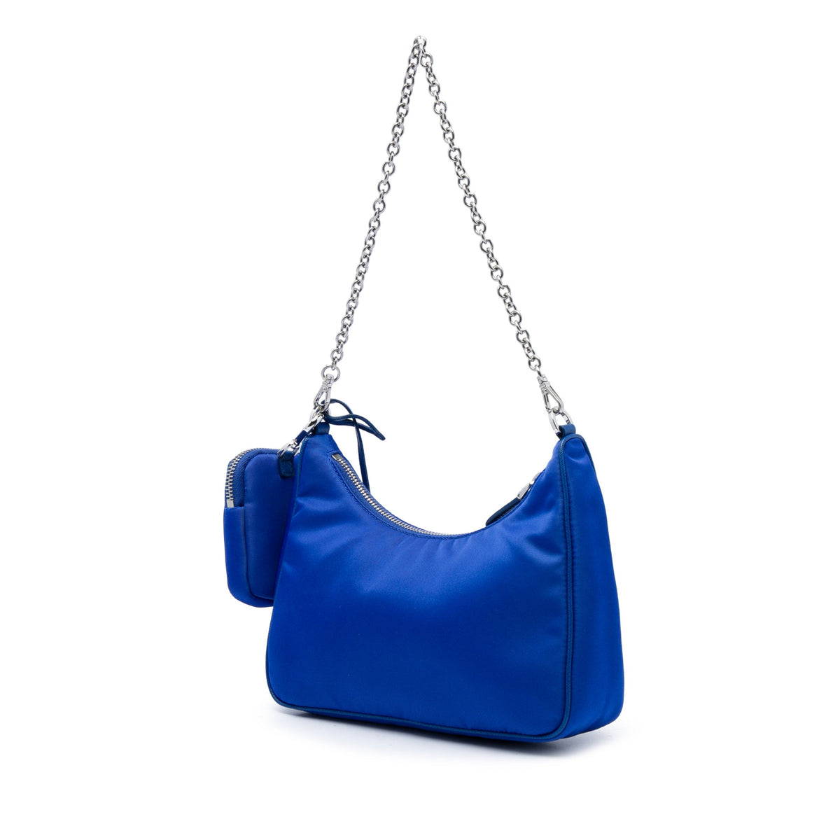 Second hand Prada Re-Edition 2005 Econyl Nylon Pouch Crossbody Blue - Tabita Bags