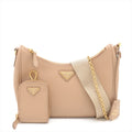 Second hand Prada Re - Edition 2005 Leather Pouch Crossbody Beige - Tabita Bags