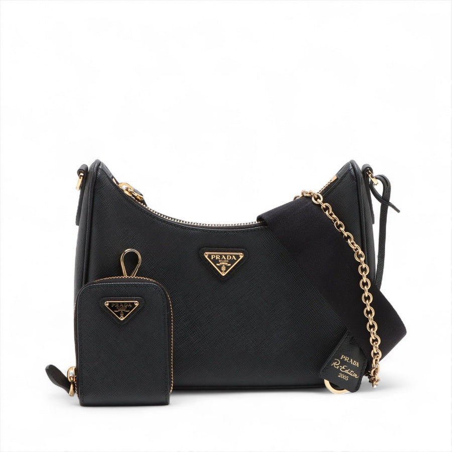 Second hand Prada Re-Edition 2005 Leather Pouch Crossbody Black - Tabita Bags