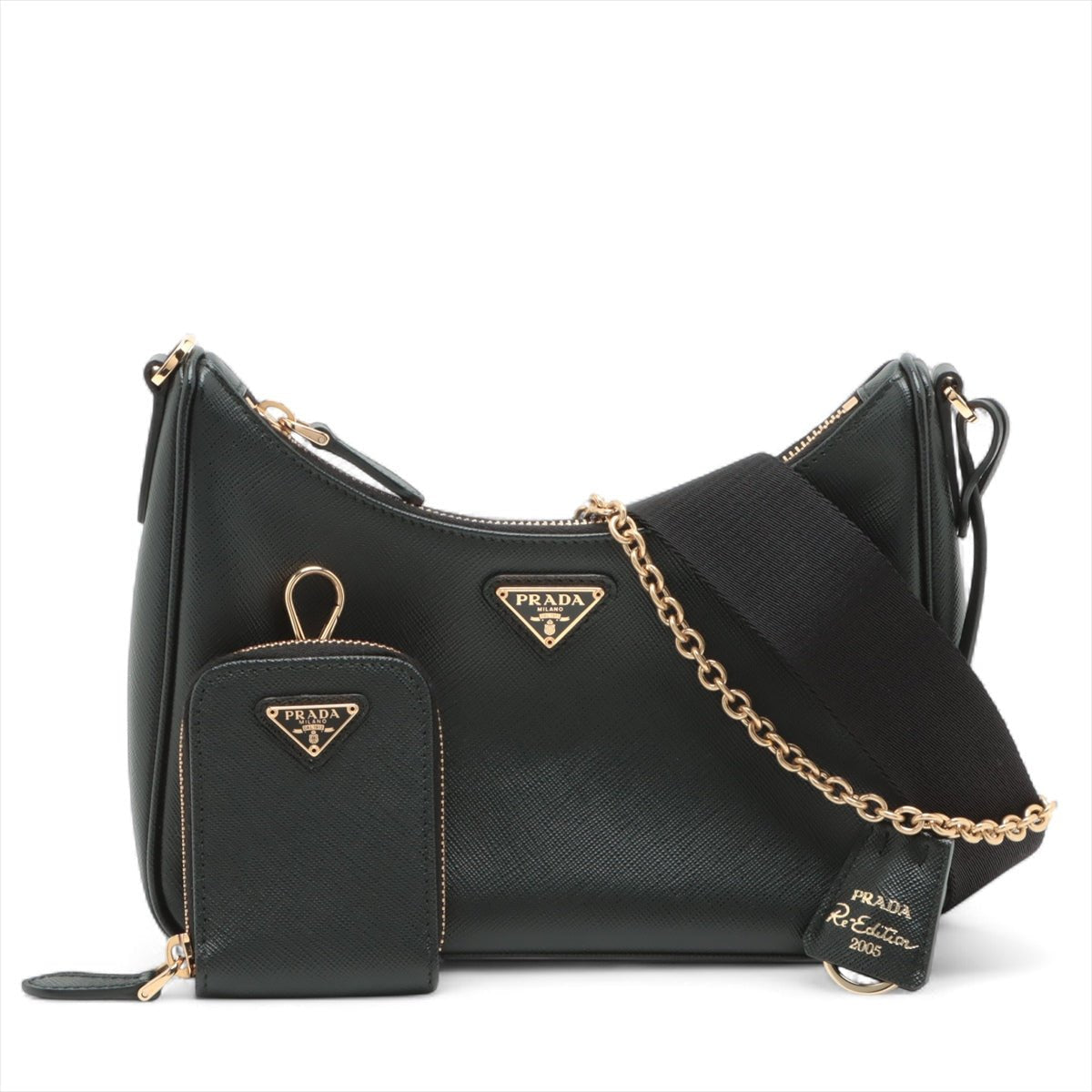 Second hand Prada Re - Edition 2005 Leather Pouch Crossbody Black - Tabita Bags