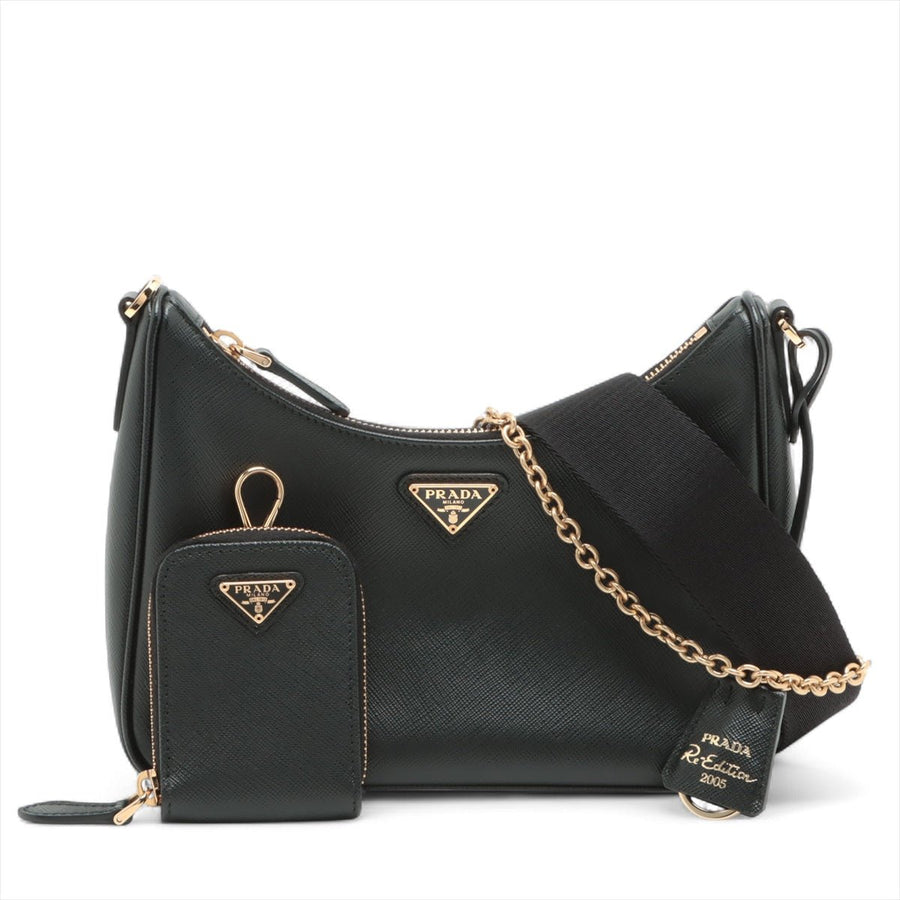 Second hand Prada Re - Edition 2005 Leather Pouch Crossbody Black - Tabita Bags