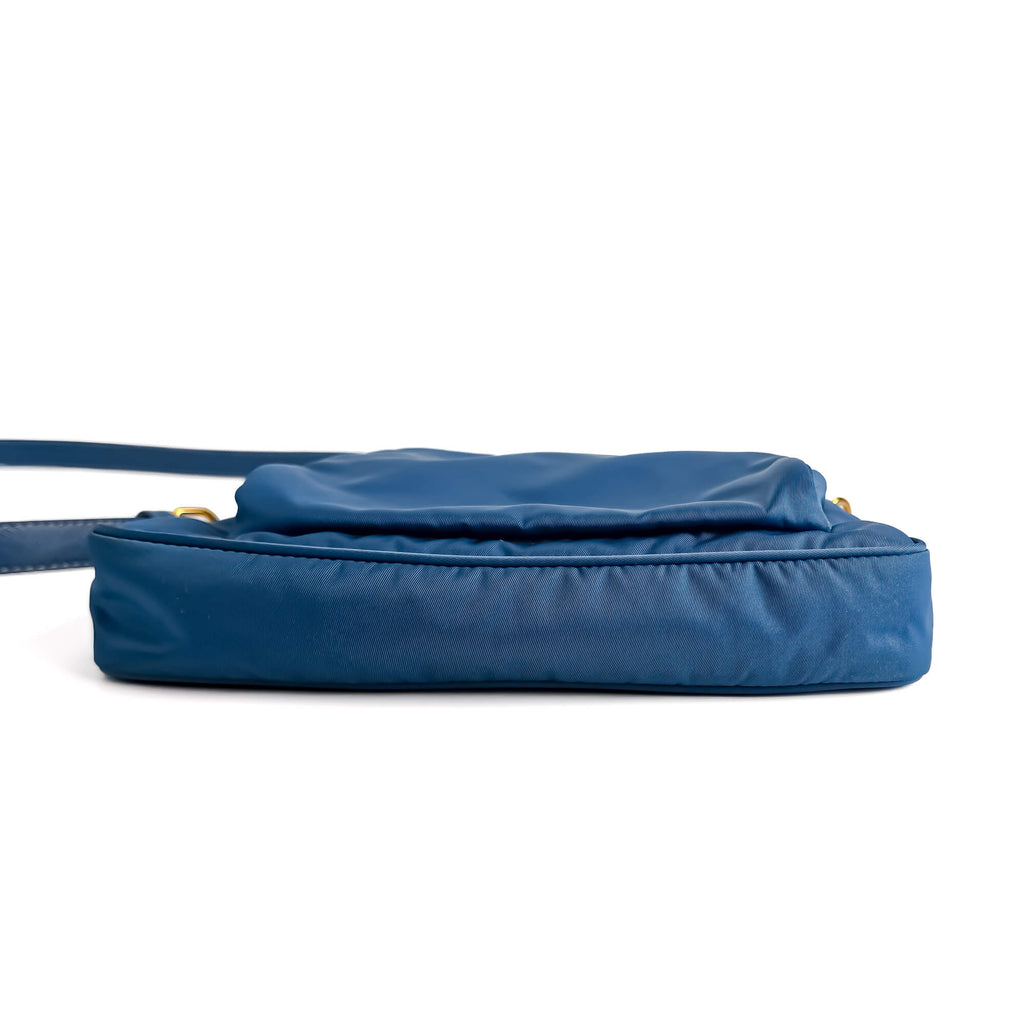 Second hand Prada Re - Edition Econyl Nylon With Wallet Satchel Crossbody Blue - Tabita Bags