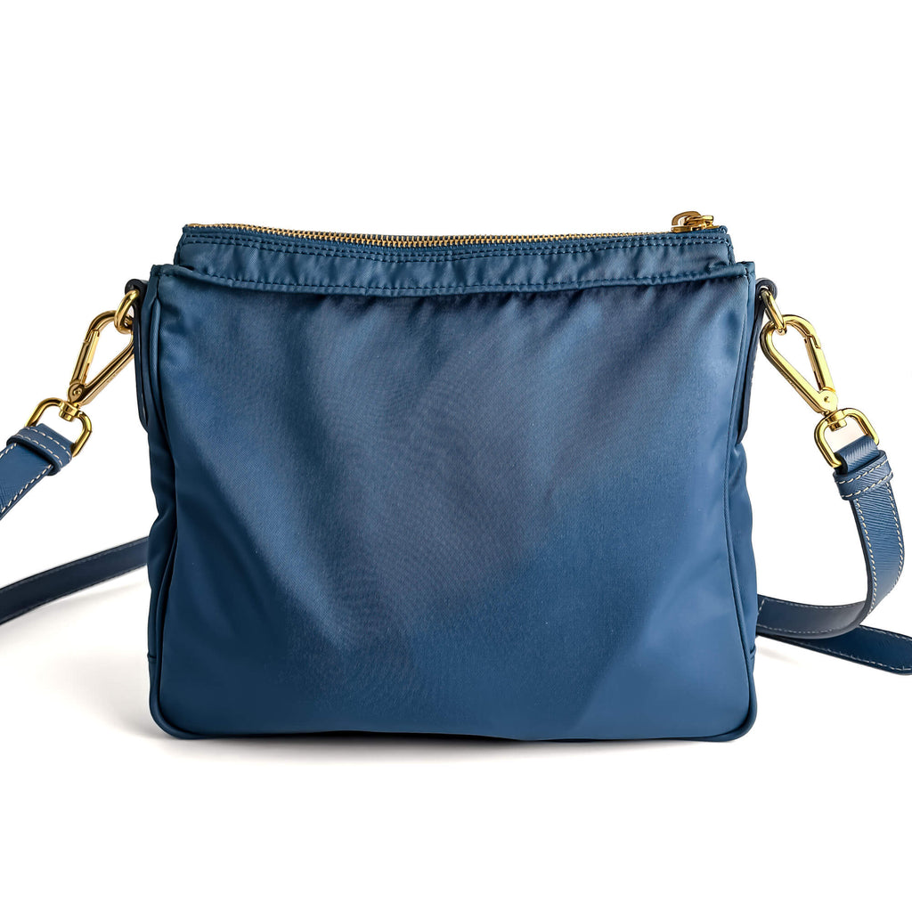 Second hand Prada Re - Edition Econyl Nylon With Wallet Satchel Crossbody Blue - Tabita Bags