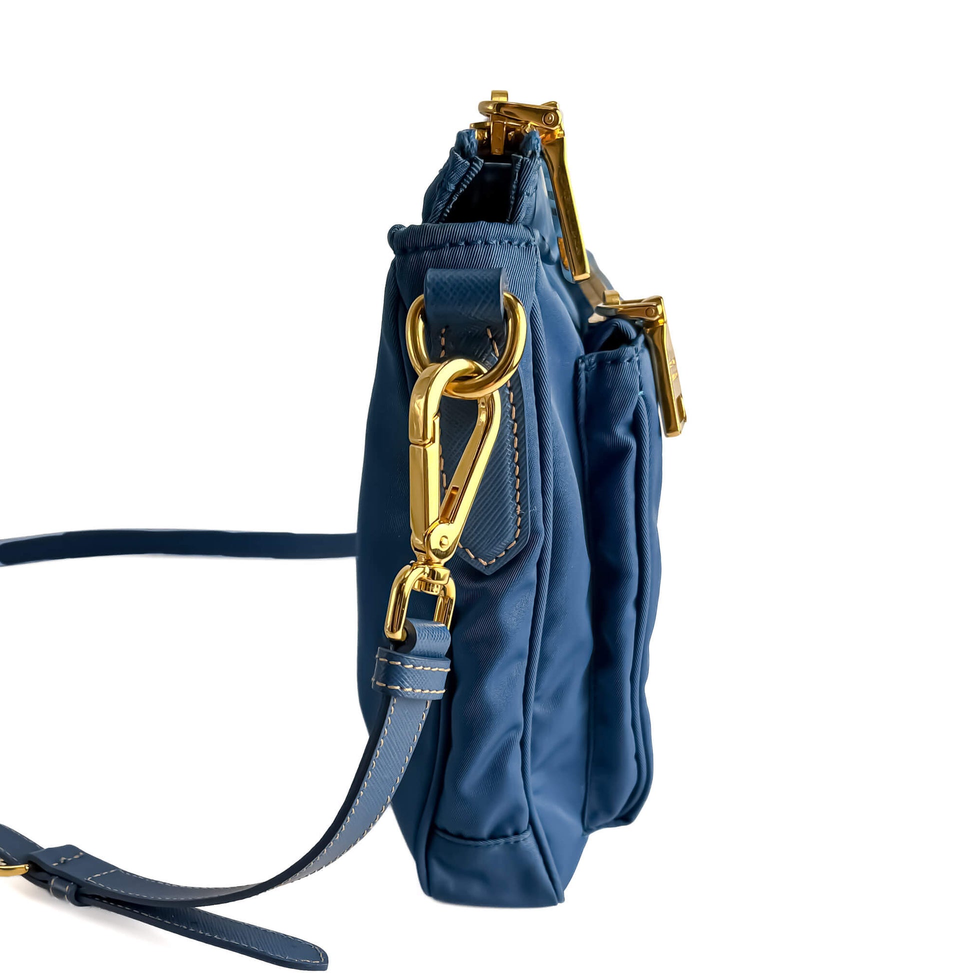 Second hand Prada Re - Edition Econyl Nylon With Wallet Satchel Crossbody Blue - Tabita Bags