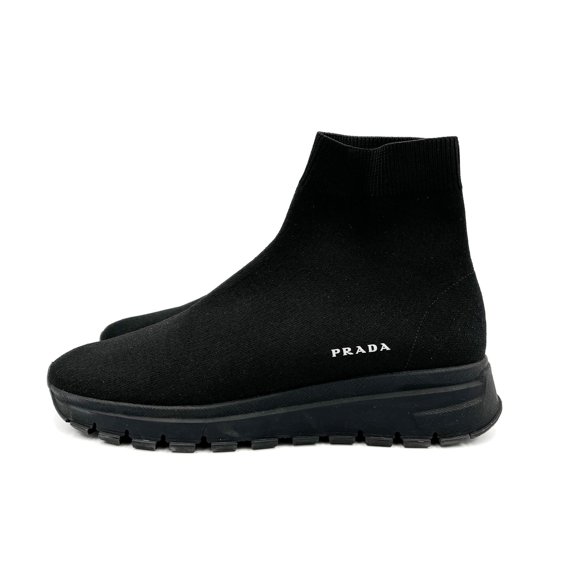 Second hand Prada Sock - Style Fabric Platform Boots 38 Black - Tabita Bags