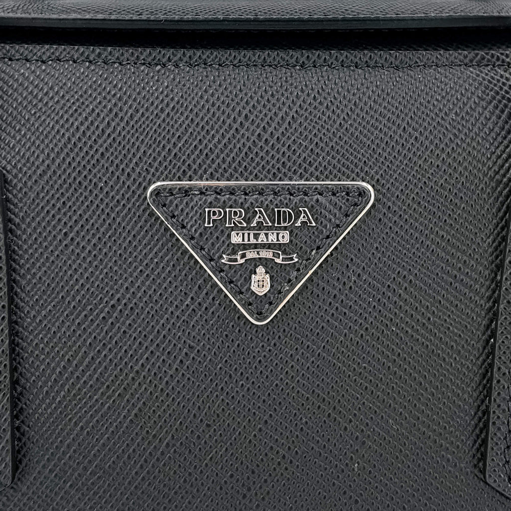 Second hand Prada Twist Galleria Saffiano Leather 2 - Ways Tote Bag Black - Tabita Bags