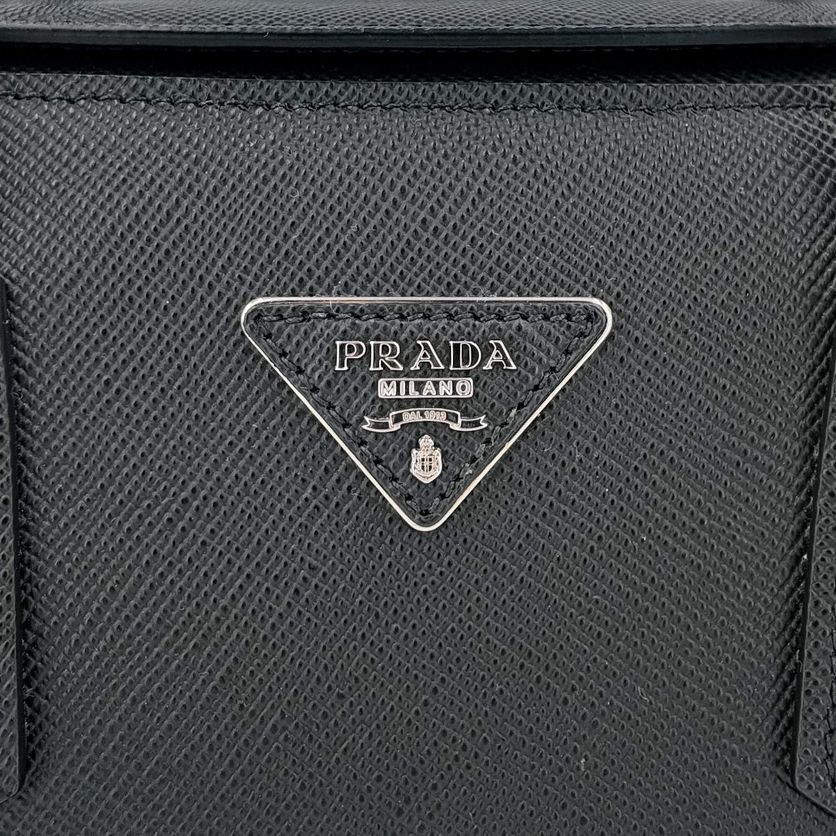 Second hand Prada Twist Galleria Saffiano Leather 2 - Ways Tote Bag Black - Tabita Bags
