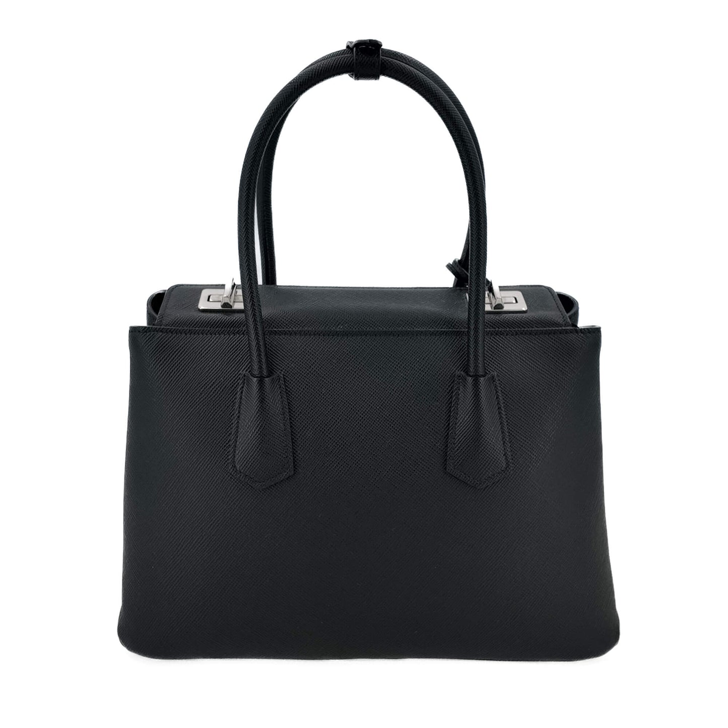 Second hand Prada Twist Galleria Saffiano Leather 2 - Ways Tote Bag Black - Tabita Bags