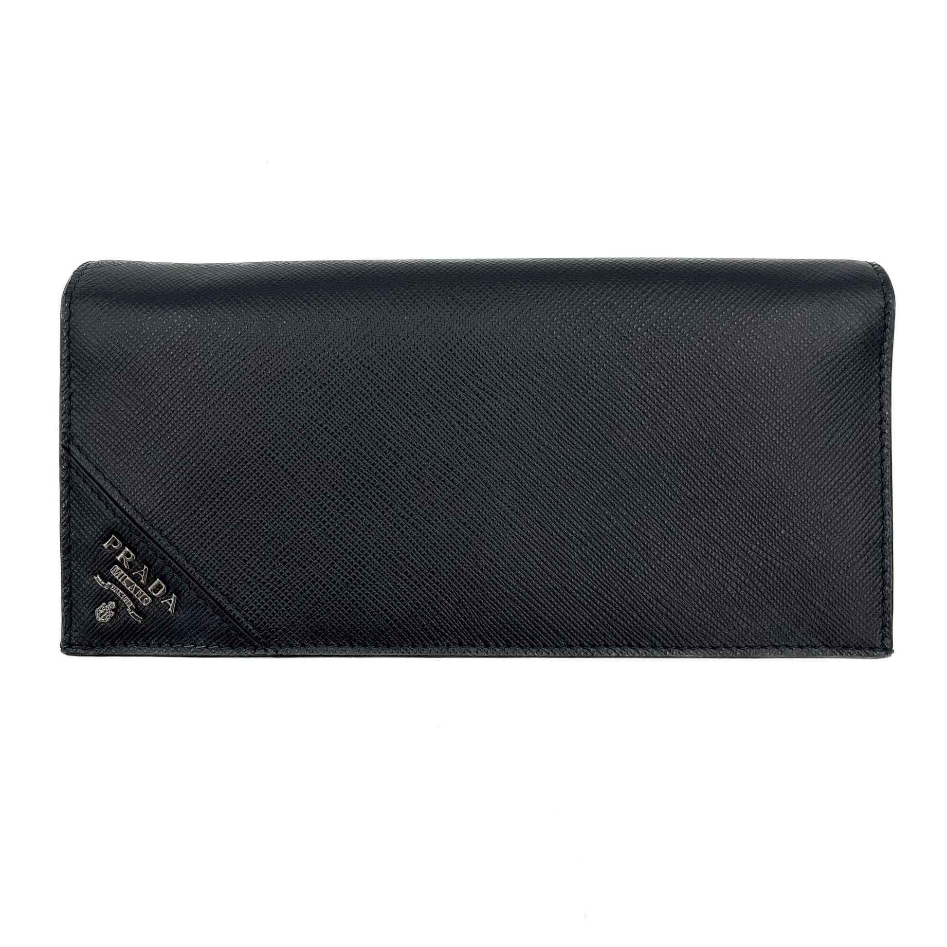 Second hand Prada VET Wallet Saffiano Leather Black - Tabita Bags