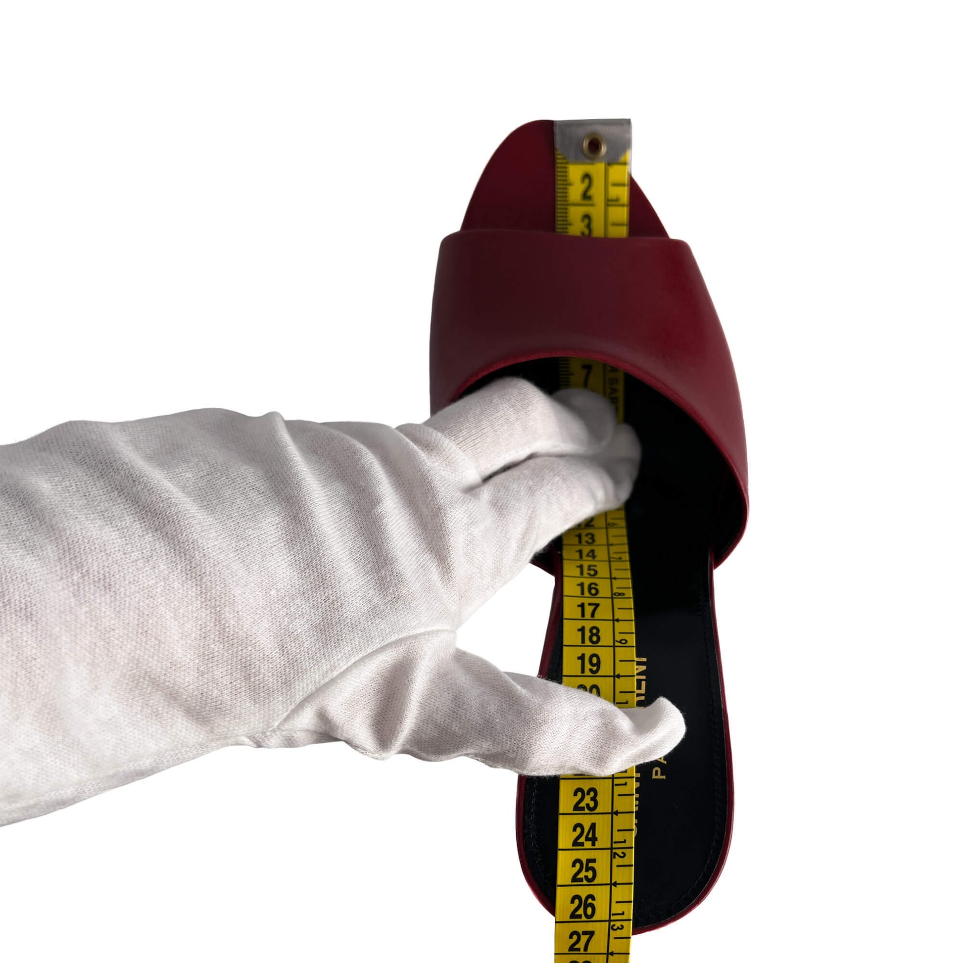 Second hand Saint Laurent Amber Leather High Heel Mule 40 Burgundy - Tabita Bags