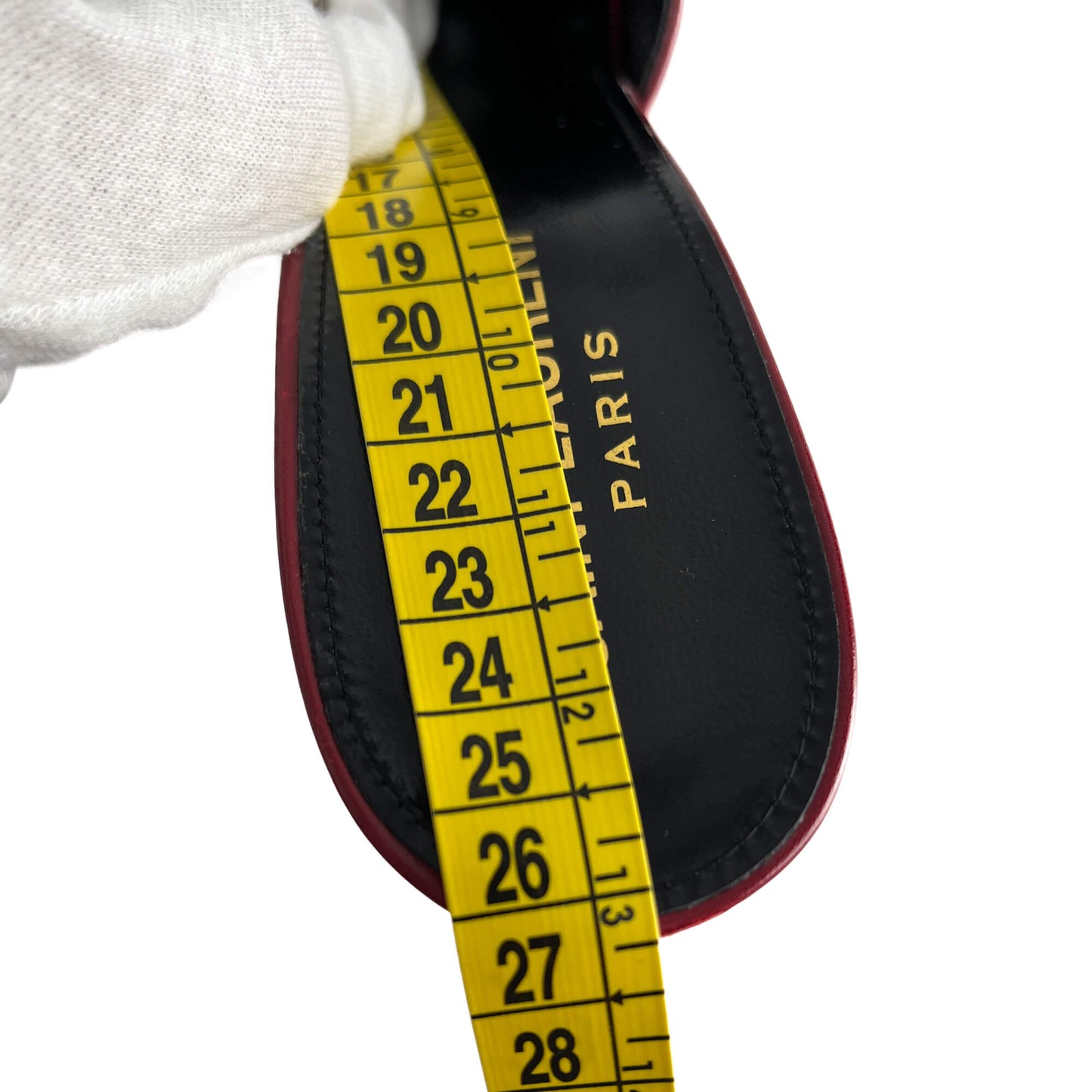 Second hand Saint Laurent Amber Leather High Heel Mule 40 Burgundy - Tabita Bags