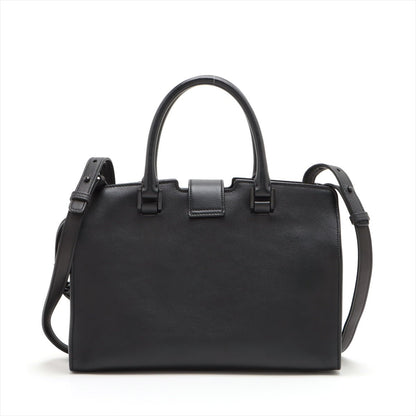 Second hand Saint Laurent Baby Cabas Leather 2-Ways Top-handle Bag Black - Tabita Bags