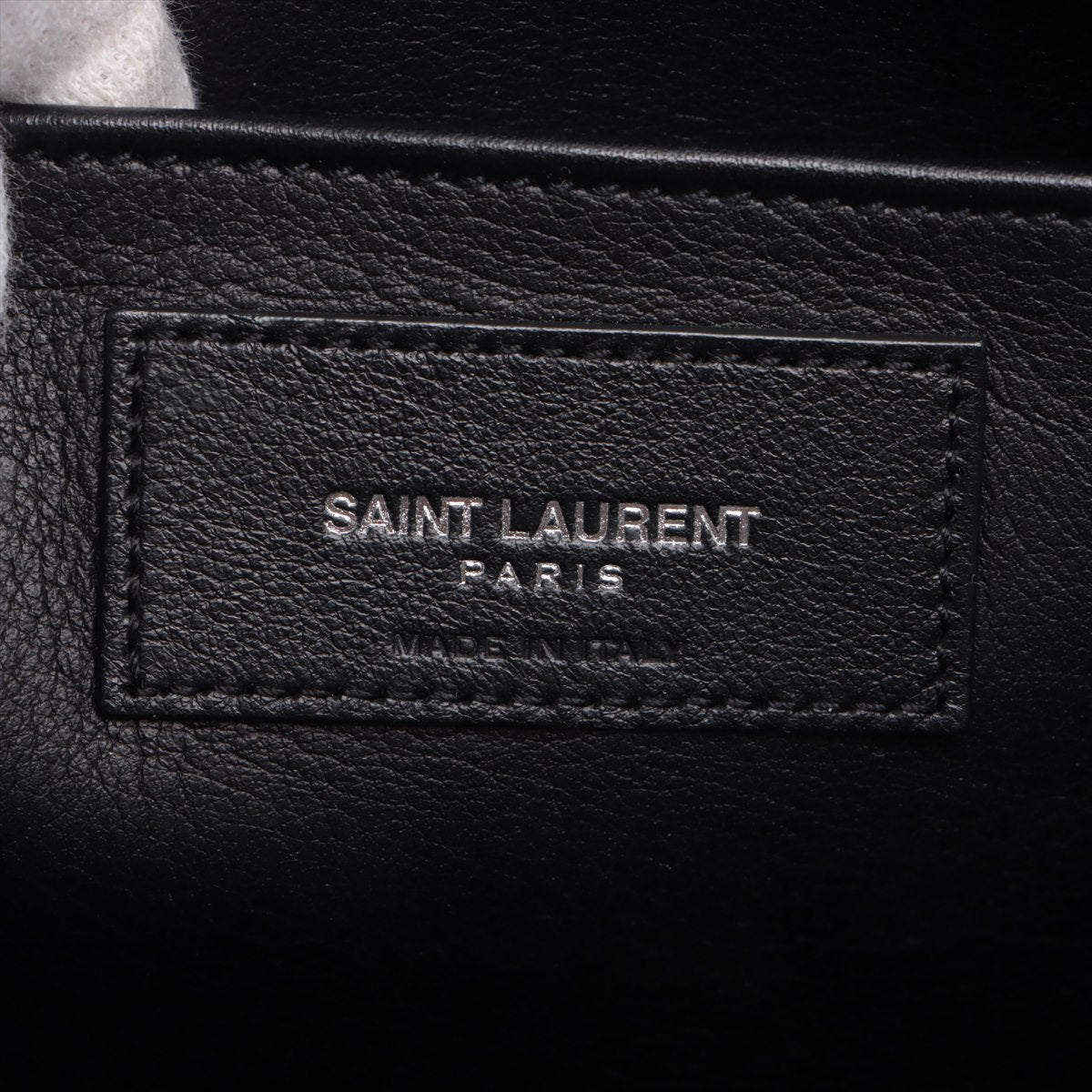 Second hand Saint Laurent Baby Cabas Leather 2-Ways Top-handle Bag Black - Tabita Bags