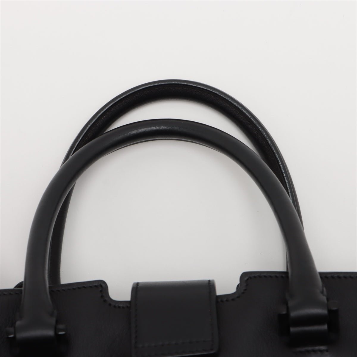 Second hand Saint Laurent Baby Cabas Leather 2-Ways Top-handle Bag Black - Tabita Bags