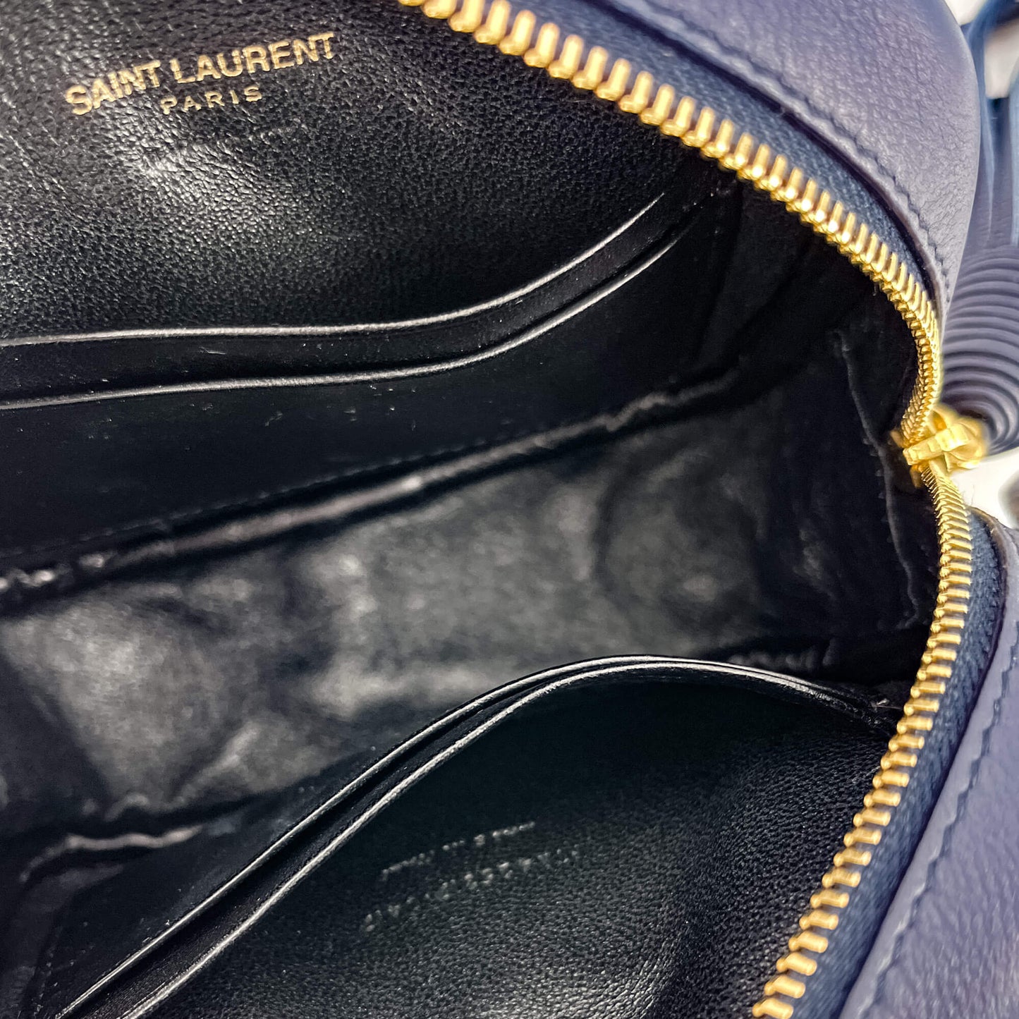 Second hand Saint Laurent Blogger Leather Camera Bag Navy - Tabita Bags