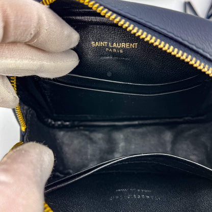 Second hand Saint Laurent Blogger Leather Camera Bag Navy - Tabita Bags