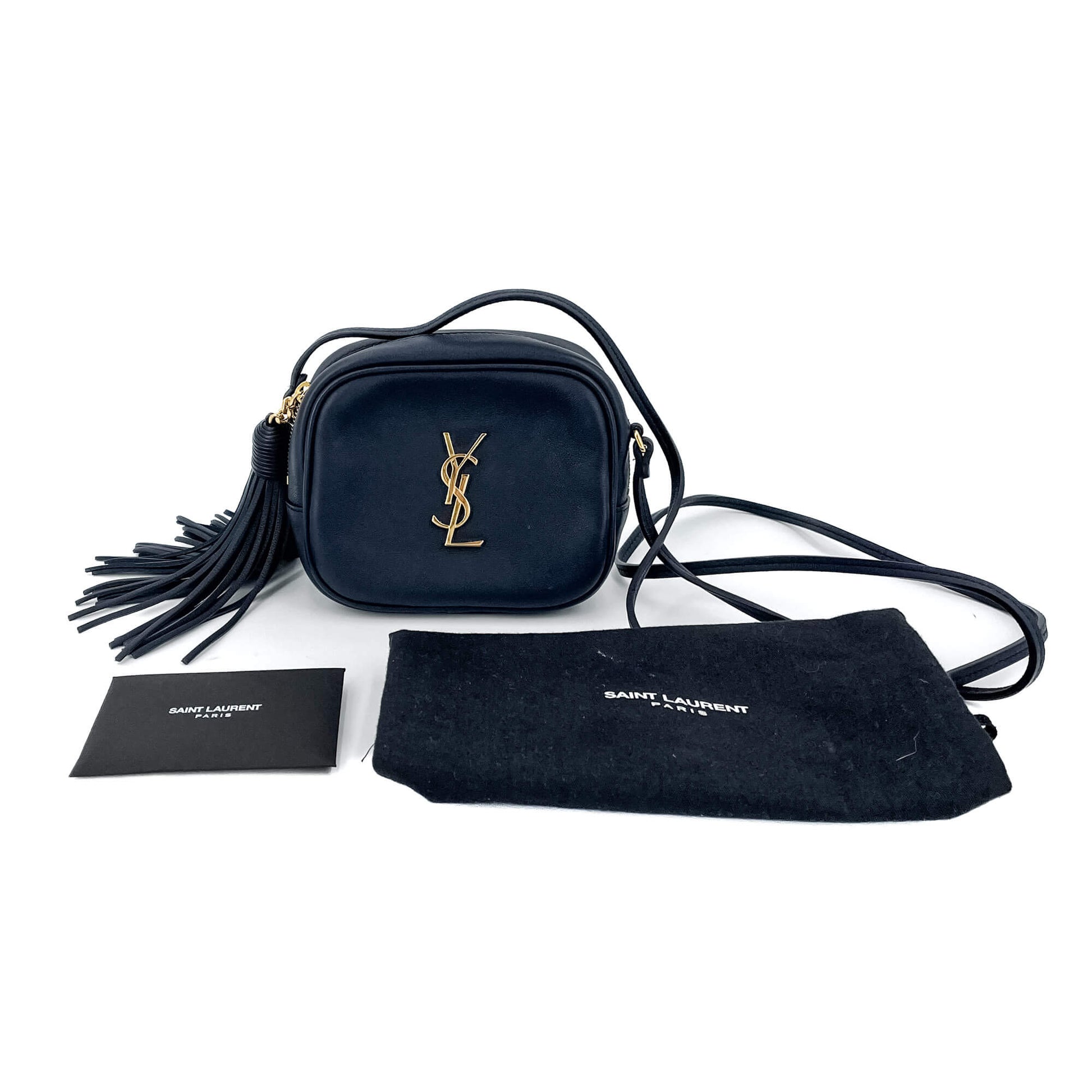 Second hand Saint Laurent Blogger Leather Camera Bag Navy - Tabita Bags