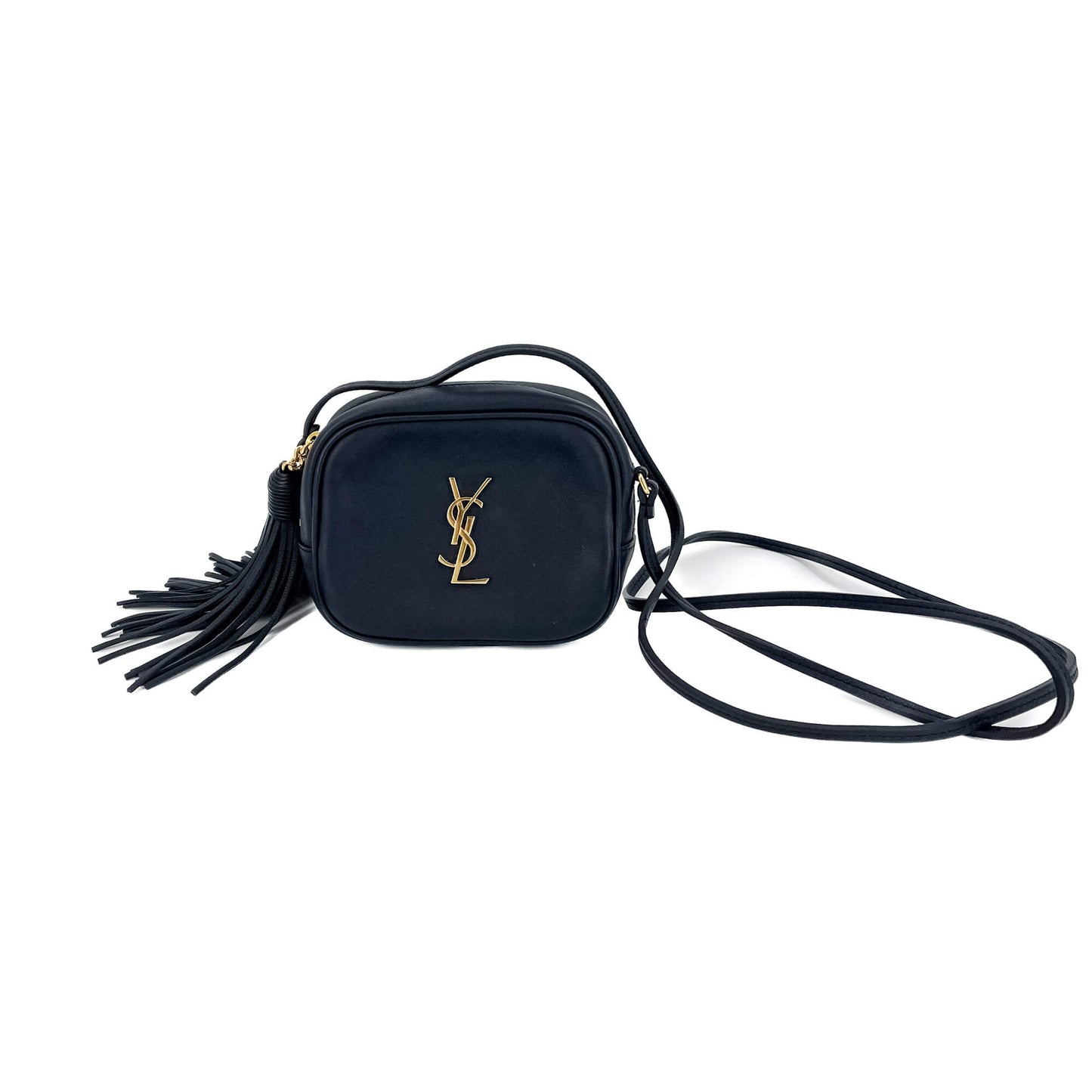 Second hand Saint Laurent Blogger Leather Camera Bag Navy - Tabita Bags