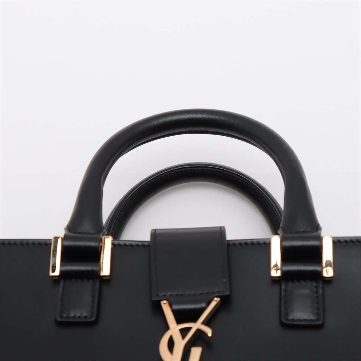 Second hand Saint Laurent Cabas Baby Leather 2 - Ways Top - handle Bag Black - Tabita Bags