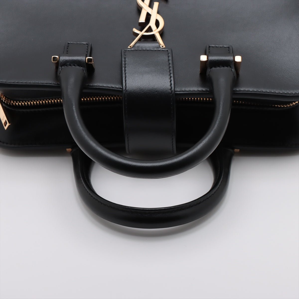 Second hand Saint Laurent Cabas Baby Leather 2 - Ways Top - handle Bag Black - Tabita Bags