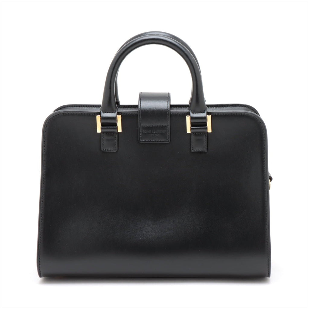 Second hand Saint Laurent Cabas Baby Leather 2 - Ways Top - handle Bag Black - Tabita Bags