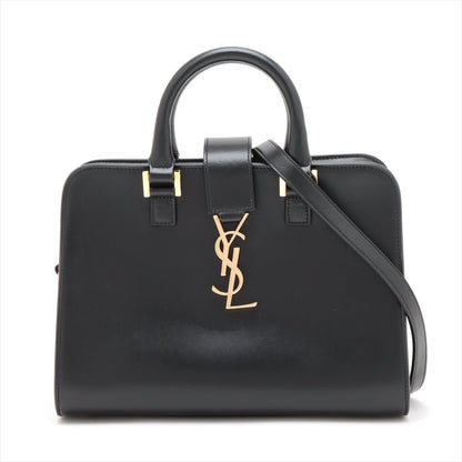 Second hand Saint Laurent Cabas Baby Leather 2 - Ways Top - handle Bag Black - Tabita Bags