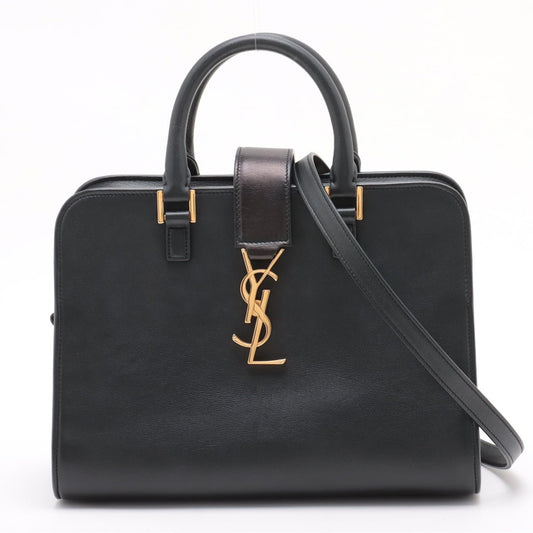 Second hand Saint Laurent Cabas Baby Leather 2 - Ways Top - handle Handbag Black - Tabita Bags