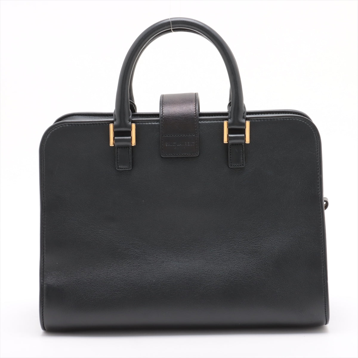 Second hand Saint Laurent Cabas Baby Leather 2 - Ways Top - handle Handbag Black - Tabita Bags