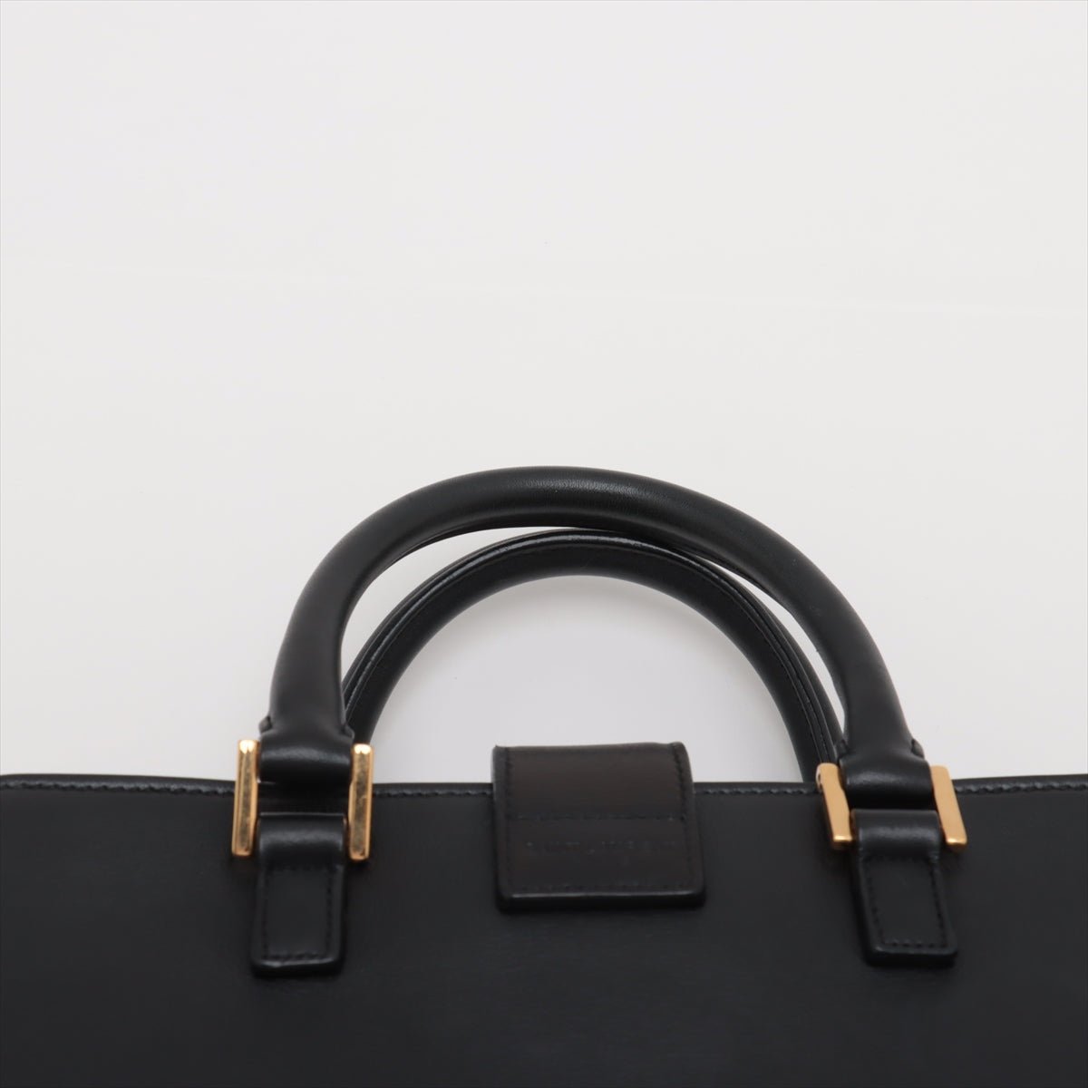 Second hand Saint Laurent Cabas Baby Leather 2 - Ways Top - handle Handbag Black - Tabita Bags