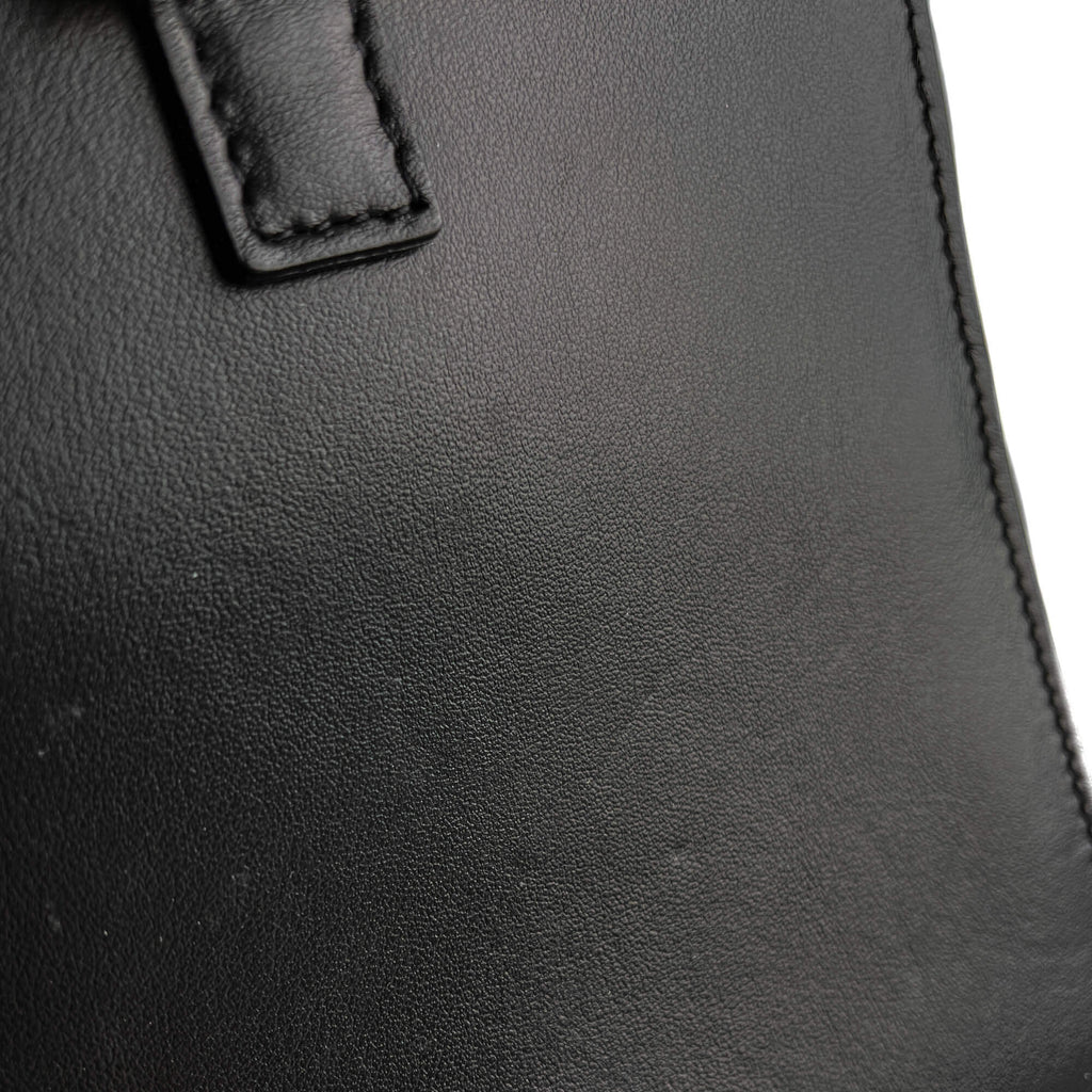 Second hand Saint Laurent Cabas Baby Leather 2 - Ways Top - handle Handbag Black - Tabita Bags