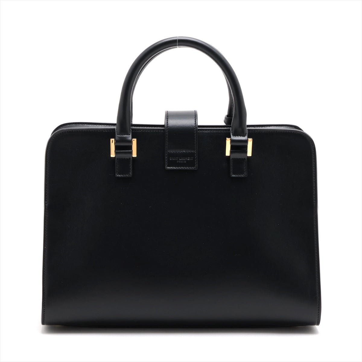 Second hand Saint Laurent Cabas Small Leather 2 - Ways Top - handle Handbag Black - Tabita Bags