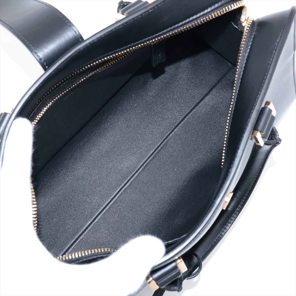 Second hand Saint Laurent Cabas Small Leather 2 - Ways Top - handle Handbag Black - Tabita Bags