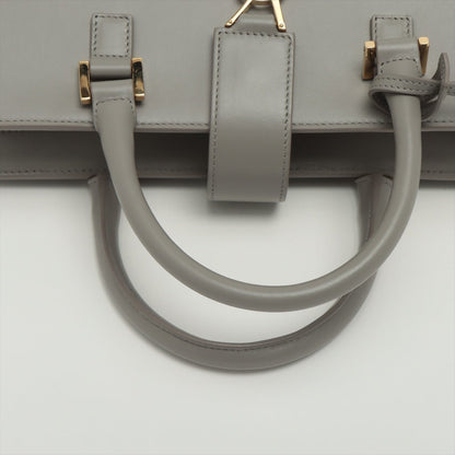 Second hand Saint Laurent Cabas Small Leather 2 - Ways Top - handle Handbag Grey - Tabita Bags