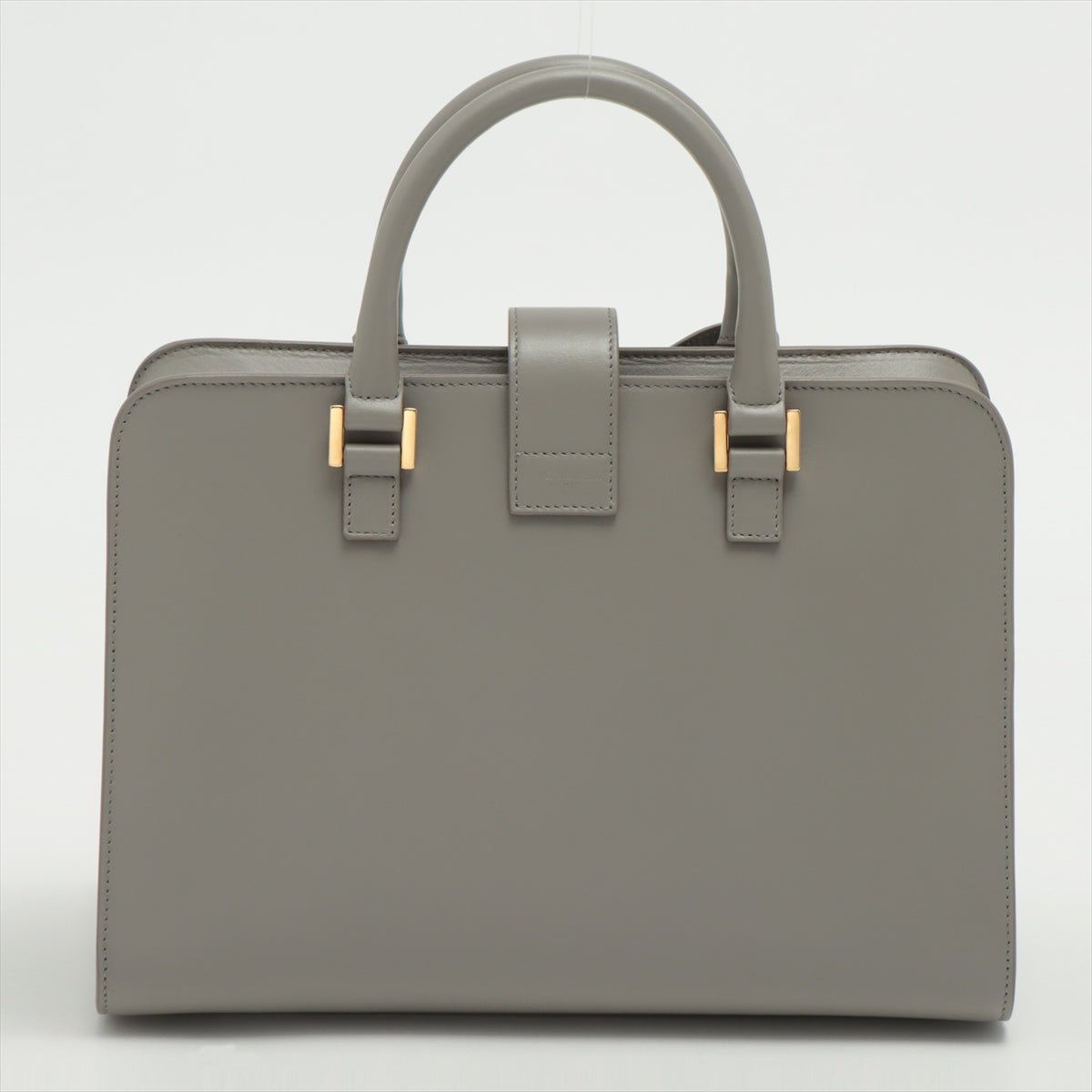 Second hand Saint Laurent Cabas Small Leather 2 - Ways Top - handle Handbag Grey - Tabita Bags