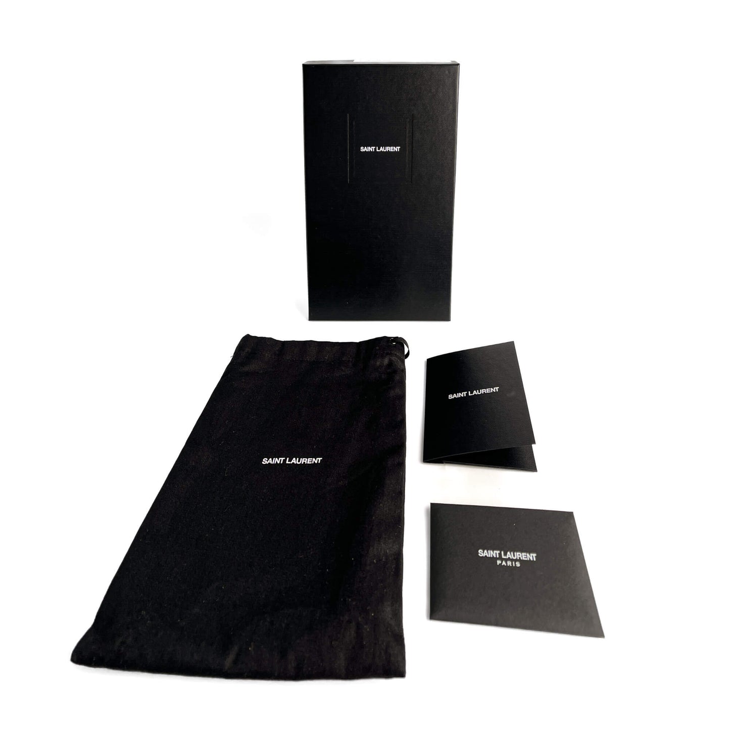 Second hand Saint Laurent Cassandra Grained Leather Wallet on Chain Crossbody Off - White - Tabita Bags