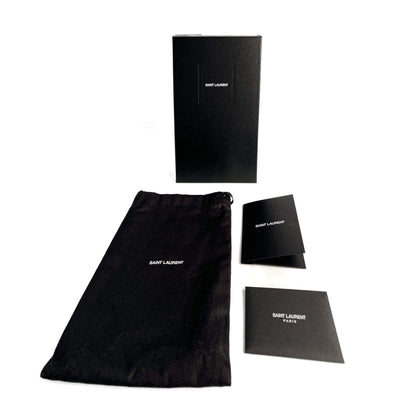 Second hand Saint Laurent Cassandra Grained Leather Wallet on Chain Crossbody Off - White - Tabita Bags