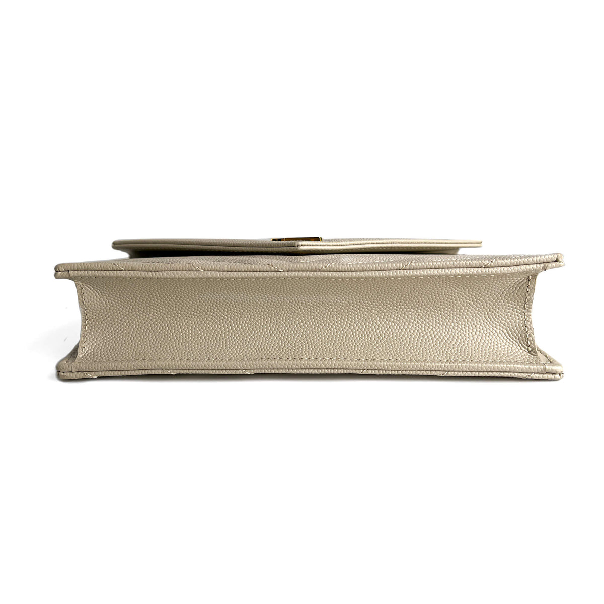 Second hand Saint Laurent Cassandra Grained Leather Wallet on Chain Crossbody Off - White - Tabita Bags