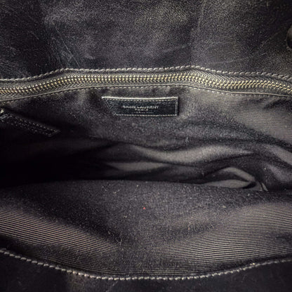 Second hand Saint Laurent Cassandra Lambskin Leather Chevron Quilted Shopper Handbag Black - Tabita Bags