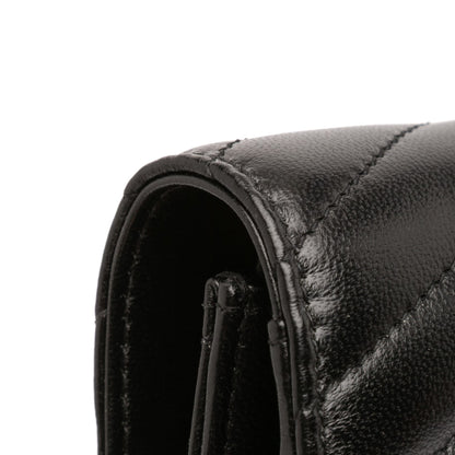 Second hand Saint Laurent Cassandra Leather Wallet on Chain Crossbody Black - Tabita Bags