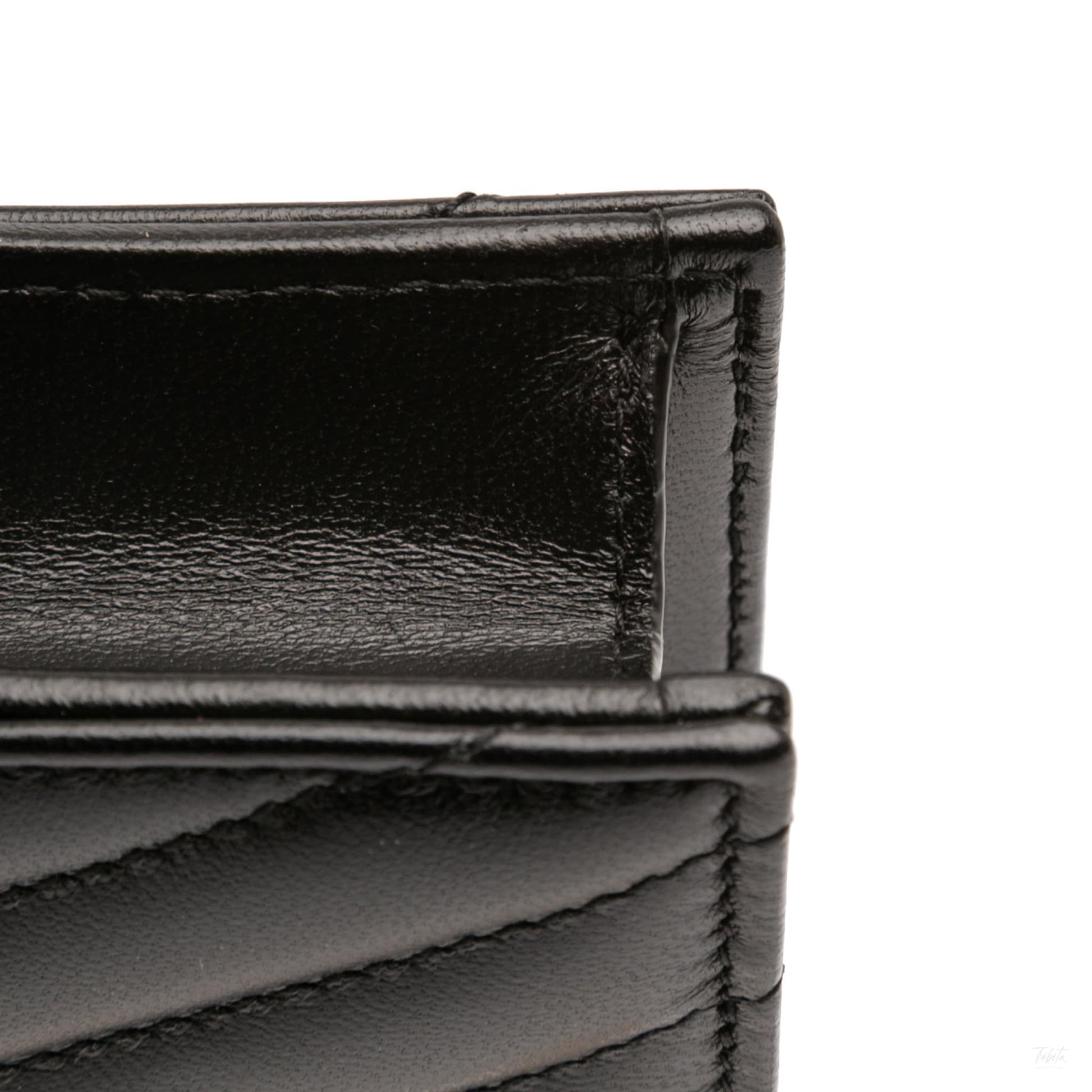 Second hand Saint Laurent Cassandra Leather Wallet on Chain Crossbody Black - Tabita Bags
