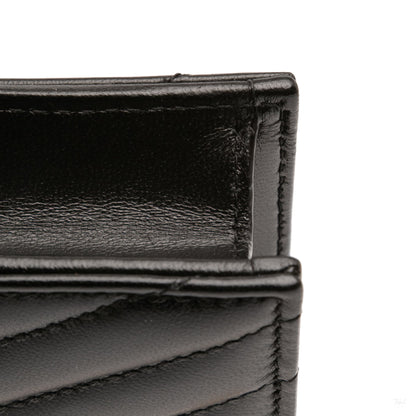Second hand Saint Laurent Cassandra Leather Wallet on Chain Crossbody Black - Tabita Bags