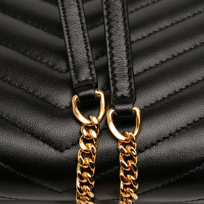 Second hand Saint Laurent Cassandra Leather Wallet on Chain Crossbody Black - Tabita Bags