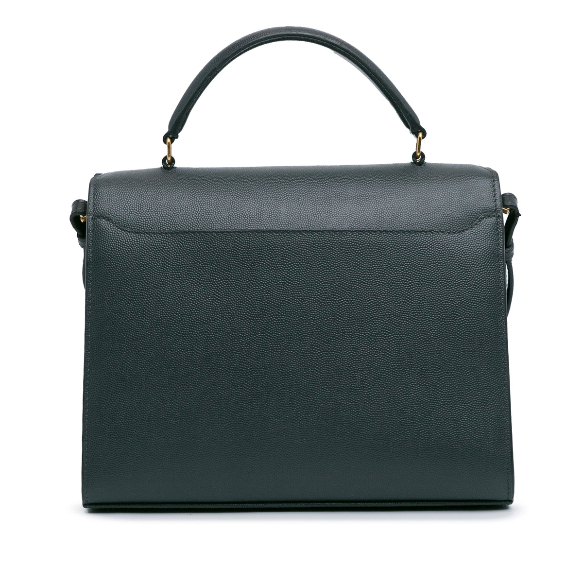 Second hand Saint Laurent Cassandra Medium Leather Top - handle Handbag Green - Tabita Bags